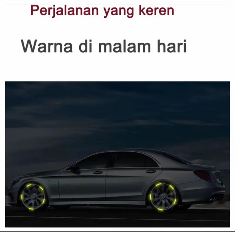 (ISI 20PCS) Aksesoris Eksterior Mobil/Motor Stiker Menyala dalam gelap | Stiker Reflektif Ban Roda Kendaraan 2