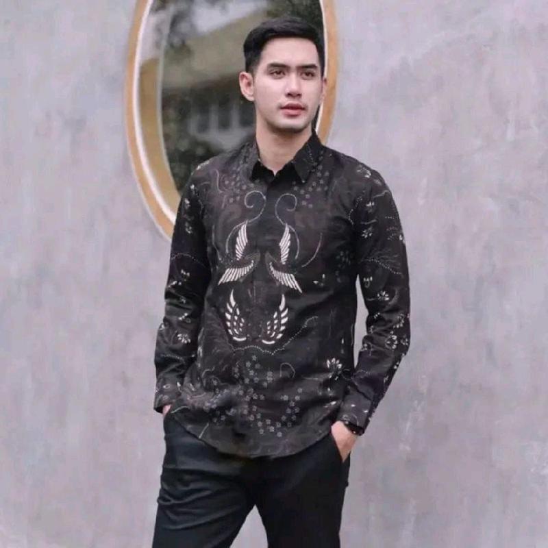 Baju Kemeja Batik Pria Modern Terbaru Batik Pria Kemeja Lengan Panjang Motif Batik 2025 Batik  Pekalongan Katun 2