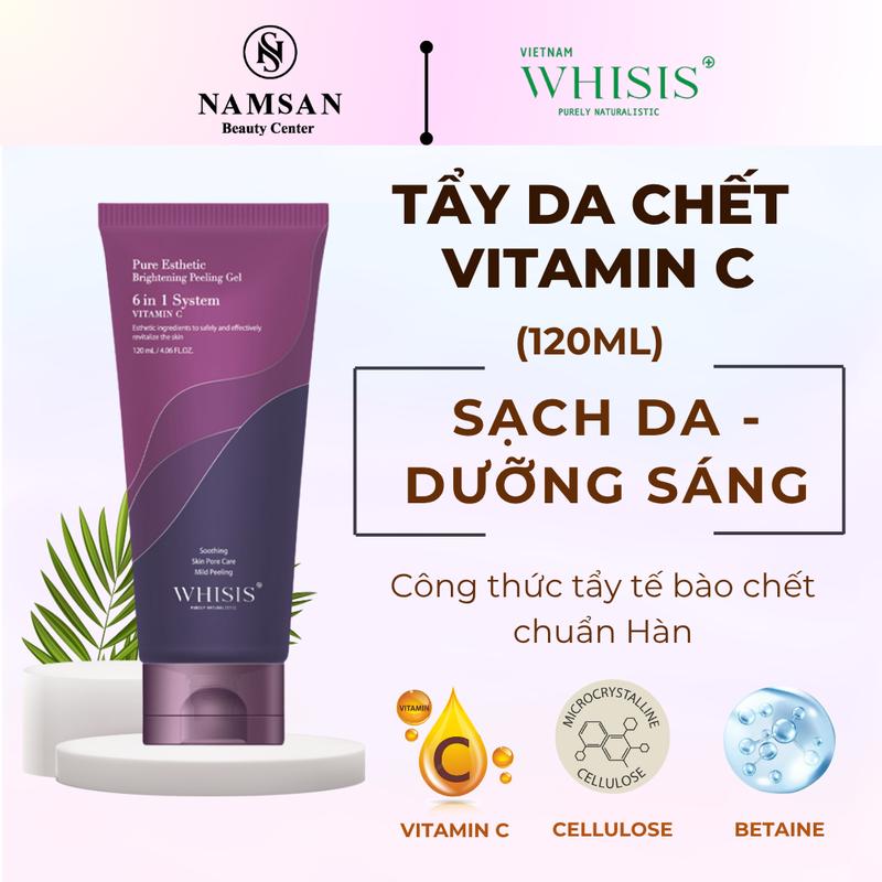  Tẩy Tế Bào Chết Da Mặt WHISIS Sạch da dưỡng sáng Pure Esthetic Brightening Peeling Gel Tuýp 120ml 