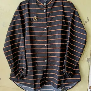 RY BLOUSE KEMEJA BLOUSE MOTIF SALUR UKURAN JUMBO WANITA