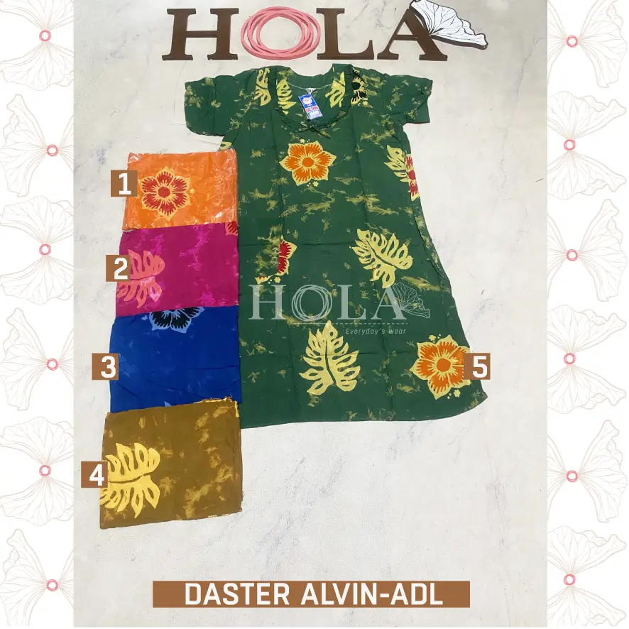 HOLA_FASH | Daster Alvin, daster batik, baju tidur, piyama daster, daster adem, baju rumah