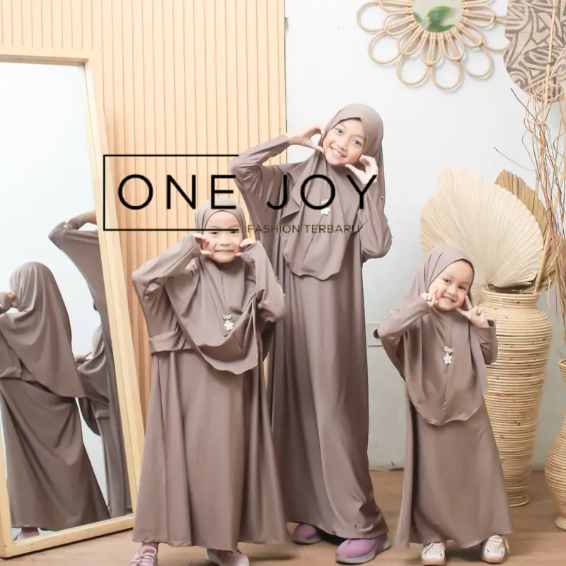 Gamis Abaya Model batwing gamis anak 2-12 tahun perempuan set hijab jersey polos elegan model terbaru Lebaran adem & tida panas 2