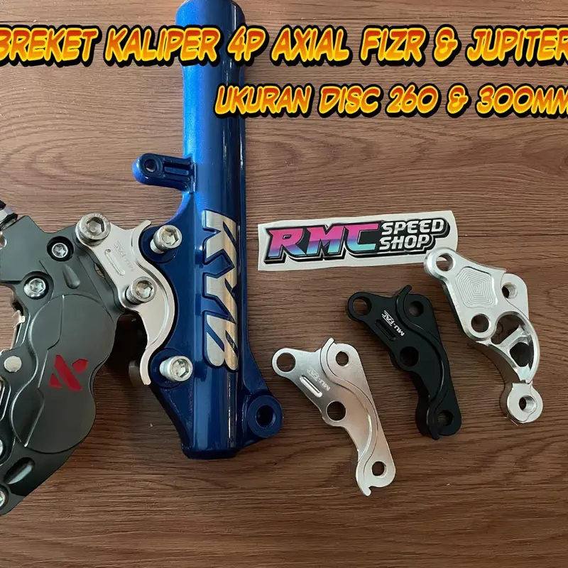 Breket kaliper 4 piston axial FizR jupiter ukuran 260mm 300mm / Breket kaliper Ktc brembo axial 4p fizR / Jupiter ukuran 260mm / 300mm alumunium 0