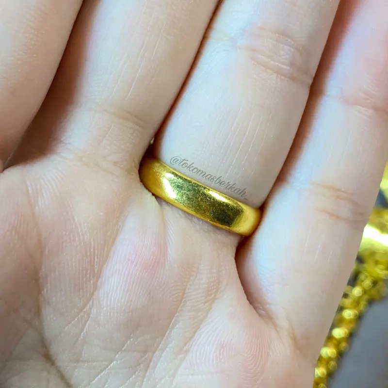 Cincin variasi gliter elpong & cndol lapis emas 24k (emas bervariasi) 2
