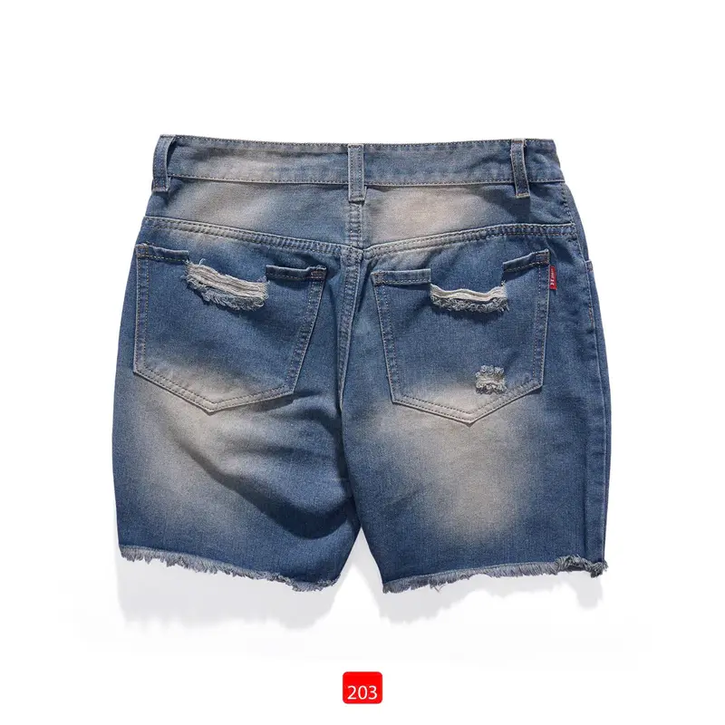 QS230 Quần Short Jean Nam Rách 2 Bên- Chất Jean Co Dãn Nhẹ Phối Đồ Phong Cách QS230 Menswear 5