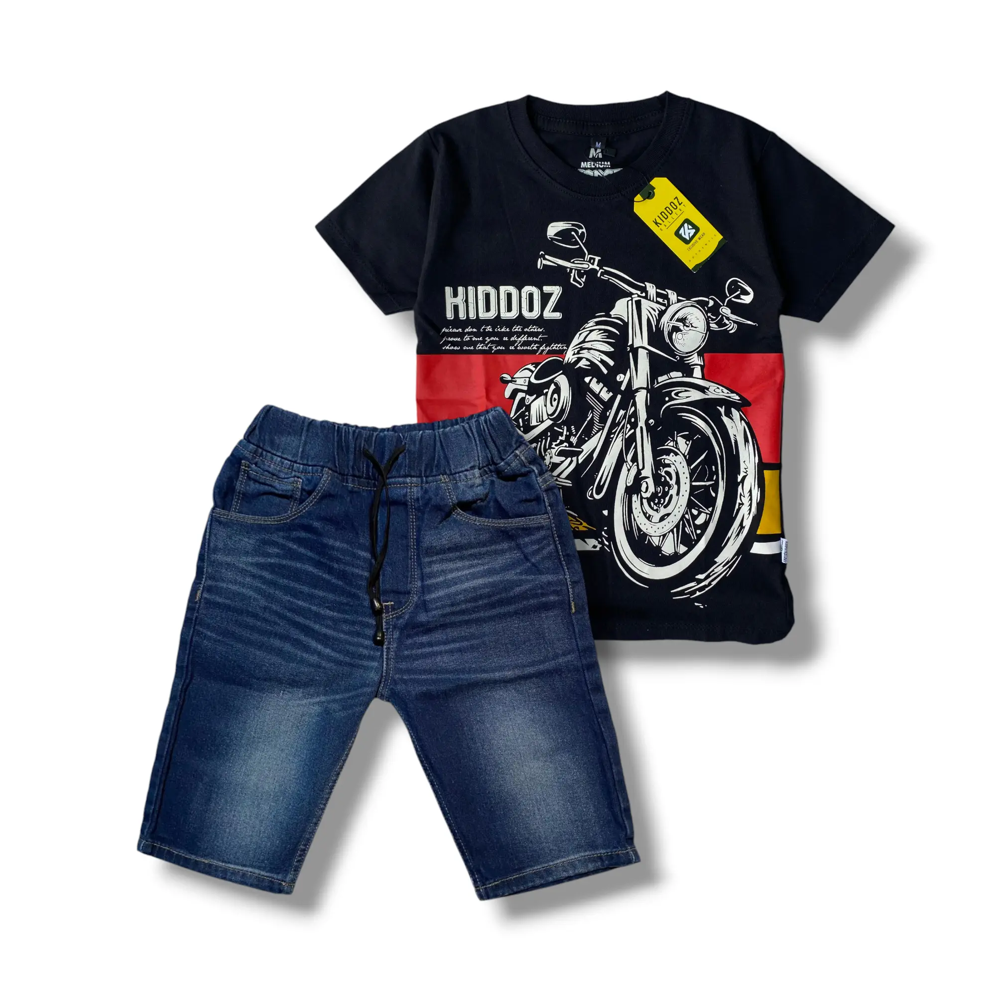 Setelan Jeans Pendek Anak Laki-laki Dan Kaos Anak Distro Usia 3-12 Tahun Fashion  Pakaian Celana Hari Libur 8-9 Tahun