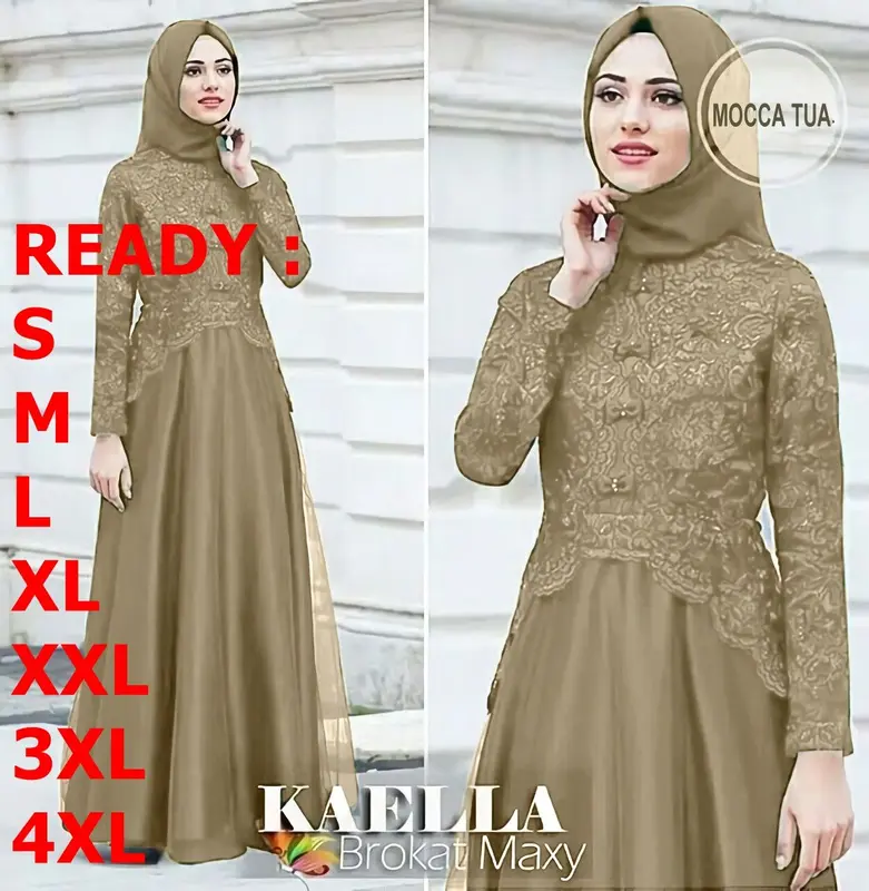 Terbaru 2024 Baju Gamis Brokat Kaella Maxy Dress Wanita S M L XL XXL 3XL 4XL Dress Kondangan Lebaran Terlaris Fashion Muslim Kekinian Murah Bisa COD 6