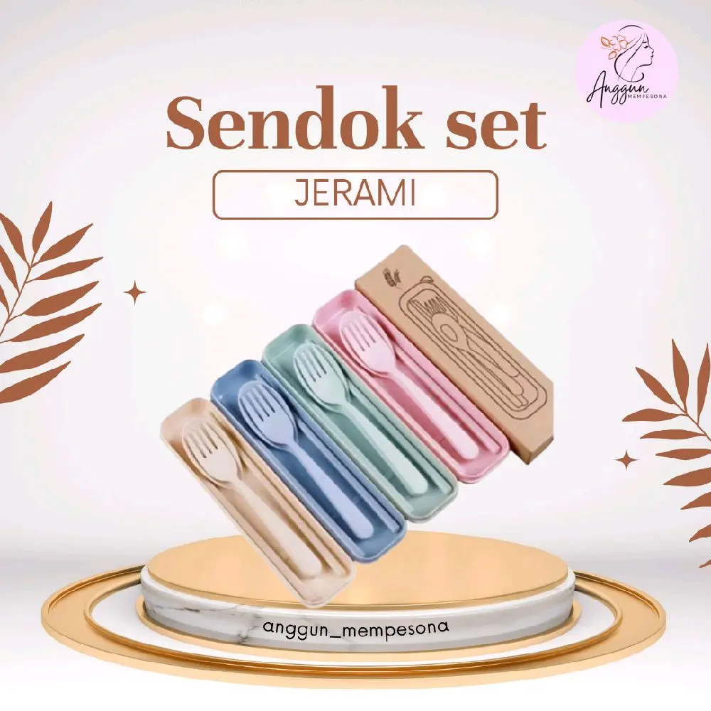 ANGGUN/ Sendok SET/ Sendok set jerami/ Sendok set murah/ set alat makan