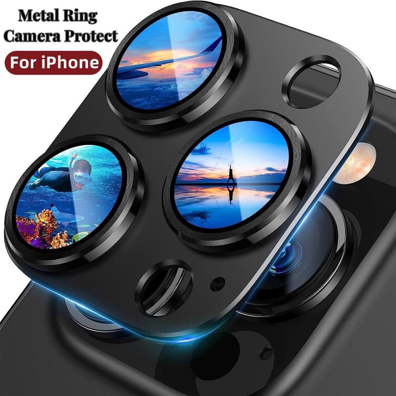 Product Introduction of Metal Ring Camera Protector For iPhone 15 14 Plus Pro Max 13 12 11 Pro Max Mini Lens Cover Protection Accessories 0