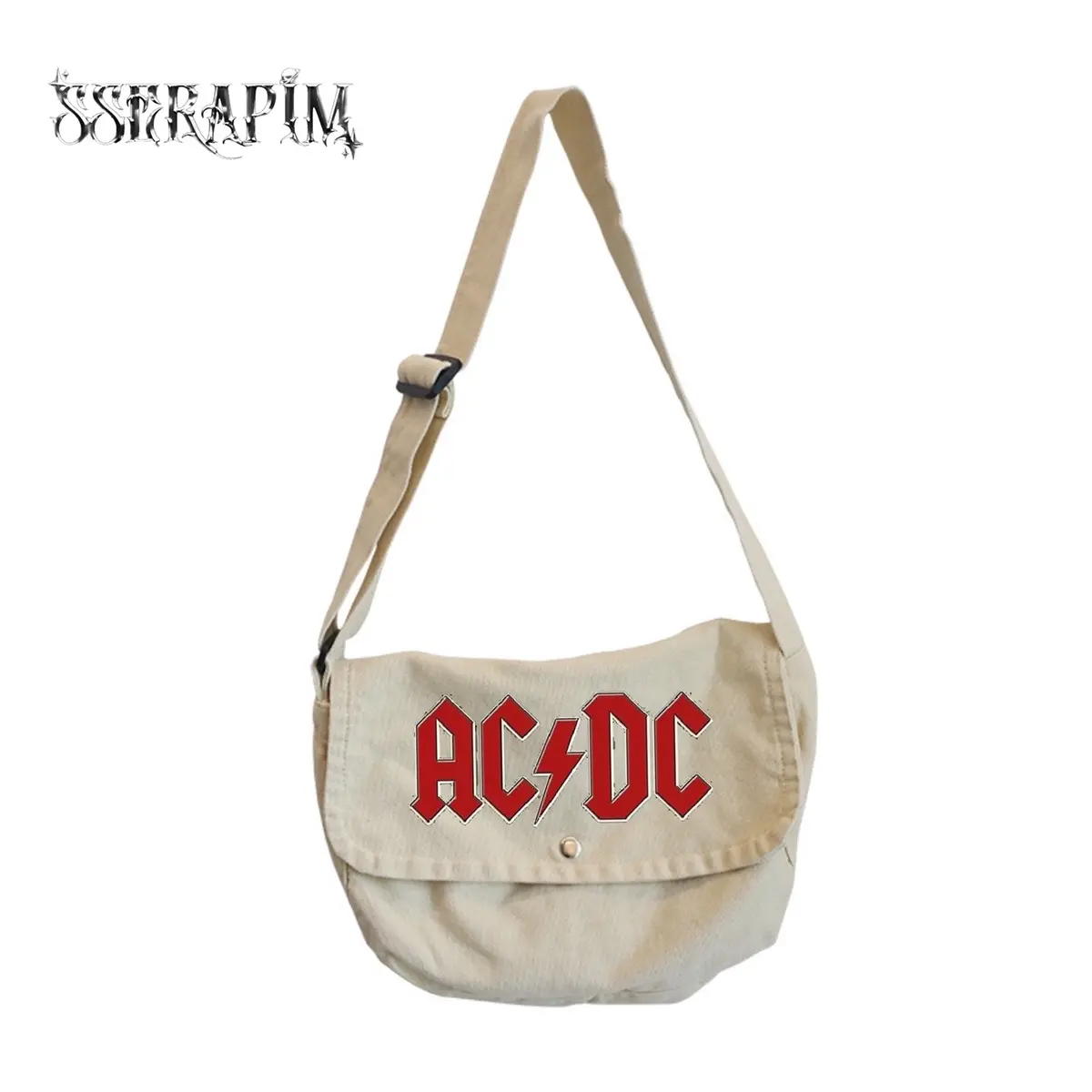 ￼Sserapim - ACDC Bag Tas Distro Tas Canvas Tas Selempang Skena Tas Canvas Tas Pria Kece Tas Canvas Wanita Tas Canvas Slingbag Tas Canvas Tote Bag Tas Canvas Korean Style Y2K Tas Selempang Pria