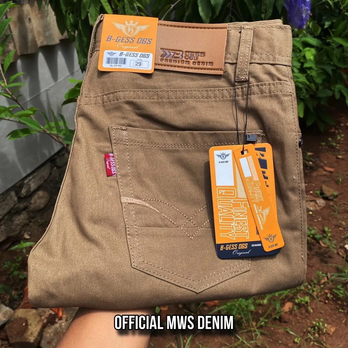 Celana Kanvas B-GESS Original Exclusive Casual Pria Celana Standar Hitam Abu Coklat Cream