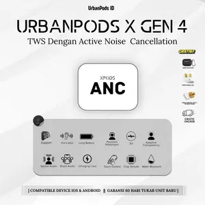UrbanPods X Gen 4 Wireless Earbuds Premium ANC TWS Earphone Bluetooth Wireless Charging