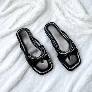 Sendal  Wanita Terbaru  Kekinian Sandal Teplek Motif Pita 004 Viral Bahan Tipis Flat Selop Cewek