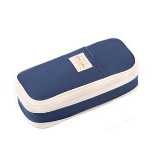 Bolsa retráctil de doble capa para bolígrafos, estuche para lápices de gran capacidad de 1 recuento, bolsa de almacenamiento de papelería portátil para estudiantes de oficina y escuela