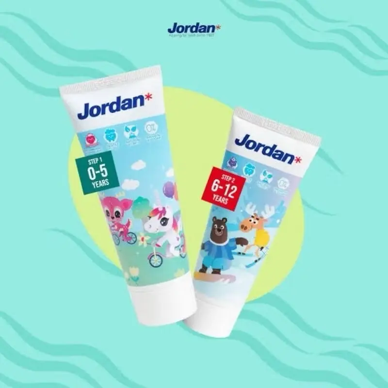 Pasta gigi JORDAN Step 1 0-5th & Step 2 6-12th ORIGINAL Sikat Gigi gc tooth mousse  original Kids Brush Perawatan 2