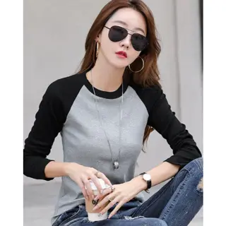 Clova BJ454 Baju Wanita Lengan Panjang Koas Crop Top Korean Style Atasan Kaos Pendek Oversize Pendek Oversize Tee Hitam Tshirt Polos Tshirt Polos Tulisan Basic 2
