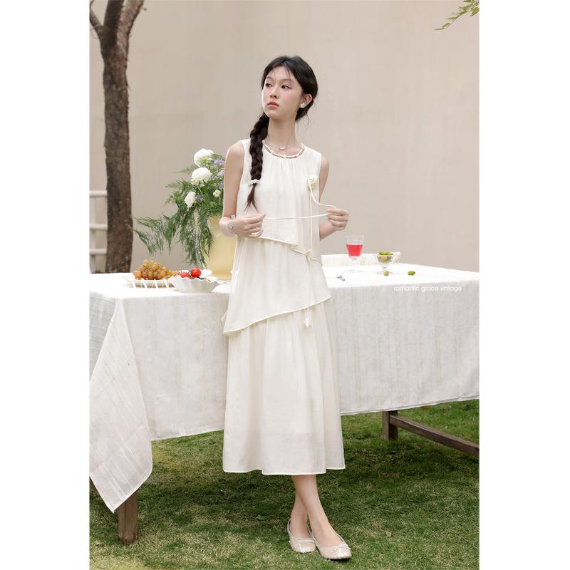 Đầm maxi đi biển dáng xòe khoen eo đầm maxi đi biển thời trang mùa hè xinh xắn 3