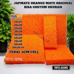 BISA COSTUM JAPMATE ORANGE MATE KURIA  MATALA ASLI ORIGINAL AQUACLEAN AC MATE AQUA CLEAN FISHCO TEBAL 4 CM FULL  jepmate filter aquarium dan kolam ikan 4cm penjernih air media rumah bakteri filter papan
