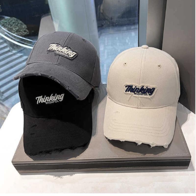 Mũ Lưỡi Trai Nam Nữ Thêu Chữ Phối Rách Form Cứng Vải Cotton Mềm Mịn Cao Cấp Size 54cm-59cm Dành Cho Phong Cách Hot Trend Unisex Che Nắng Che Mưa