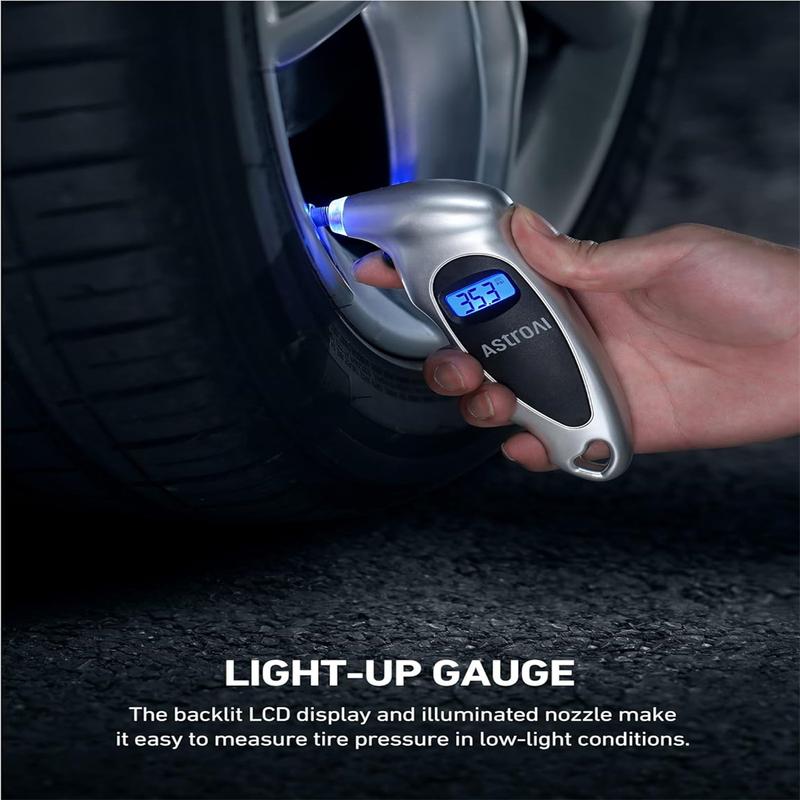 High Precision Tire Pressure Gauge Tire Pressure Gauge Digital Tire Pressure Gauge Barometer Multifunctional Digital Car Bicycle Truck Bicycle Tire Measurement Up to 1000kPa Measurement 0