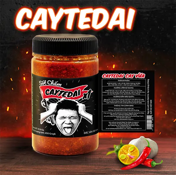 Sốt Chấm Caytedai X1 Cay Vừa - Sốt Muối Chấm Lâm Vlog Cay Tê Dại X1