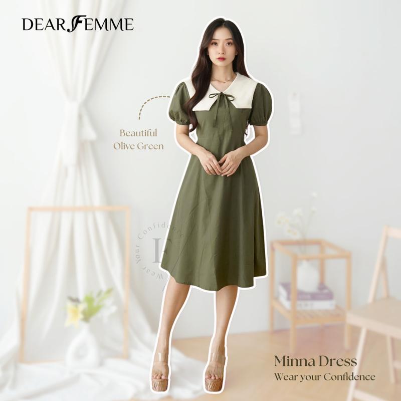 [Dear Femme] NEW CLASSY Minna Dress | Premium Knit Collection | Dress Wanita Korea 0