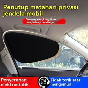 Tirai surya mobil tanpa pemasangan, tirai penutup jendela samping yang menempel dengan elektrostatik, penutup kaca jendela mobil, tirai privasi jendela mobil, penghalang panas dan sinar matahari untuk jendela samping