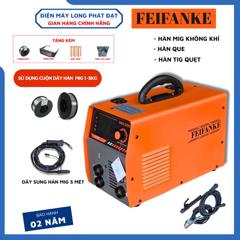 Máy hàn Mig FEIFANKE 280 sử dụng cuộn dây 1kg và 5kg dây mig rời dài 5m Chuyên dụng gia đình và thợ dân dụng