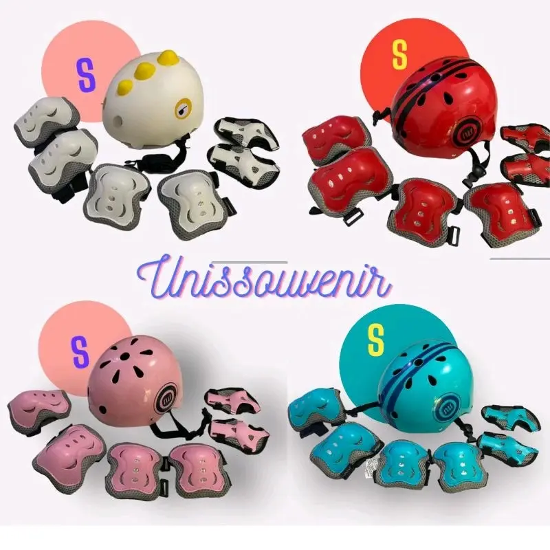 helm sepatu roda/ helm sepeda anak lengkap dekker import