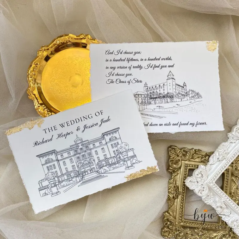Custom Wedding Keepsake Ecer Kartu Ilustrasi Gedung Murah Property wedding keepsake 5
