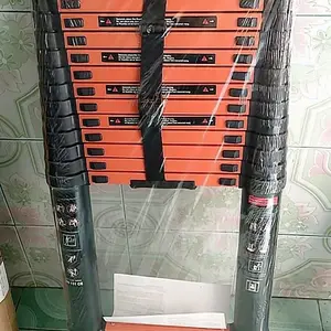 MLHY Tangga Teleskopik 4.4/5.4/6.2/7.2/8M/9M Lipat Aluminium Telescopic Single Ladder Rumah dan portabel