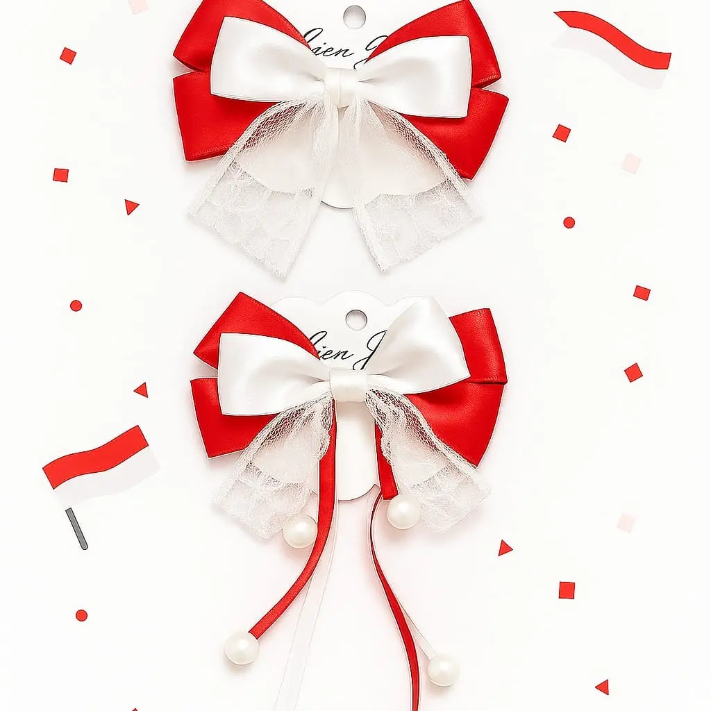 Jepit Rambut Merah Putih / Jepit Rambut kemerdekaan Clips anak / Bando Merah Putih Fashion