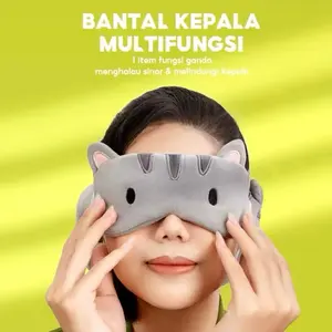 Bantal Travelling Penutup Mata 2in1 Eye Mask and Neck Pillow Package Penutup Mata traveling Lucu Multifungsi