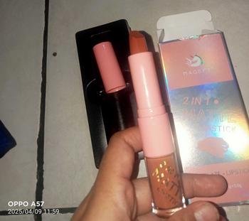 Product Review of 【CUCI GUDANG】MAGEFY 2-IN-1 Lipstik  / Matte Liquid Lipstick / Lip Lembut Tahan Lama Pelembab Pigmentasi Tinggi 12 Colors 8016 from s**a s**n 1