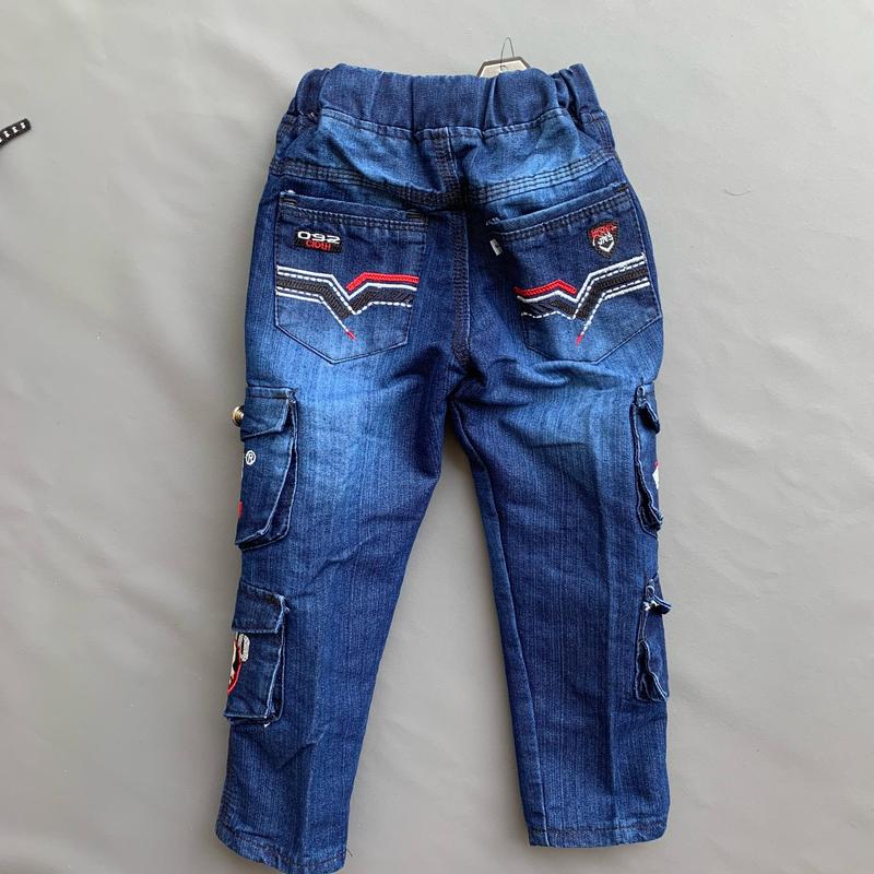 Celana Anak Laki-Laki Jeans Cargo Denim Biru 4-13 Tahun - Celana Panjang Fashion Lebaran 2