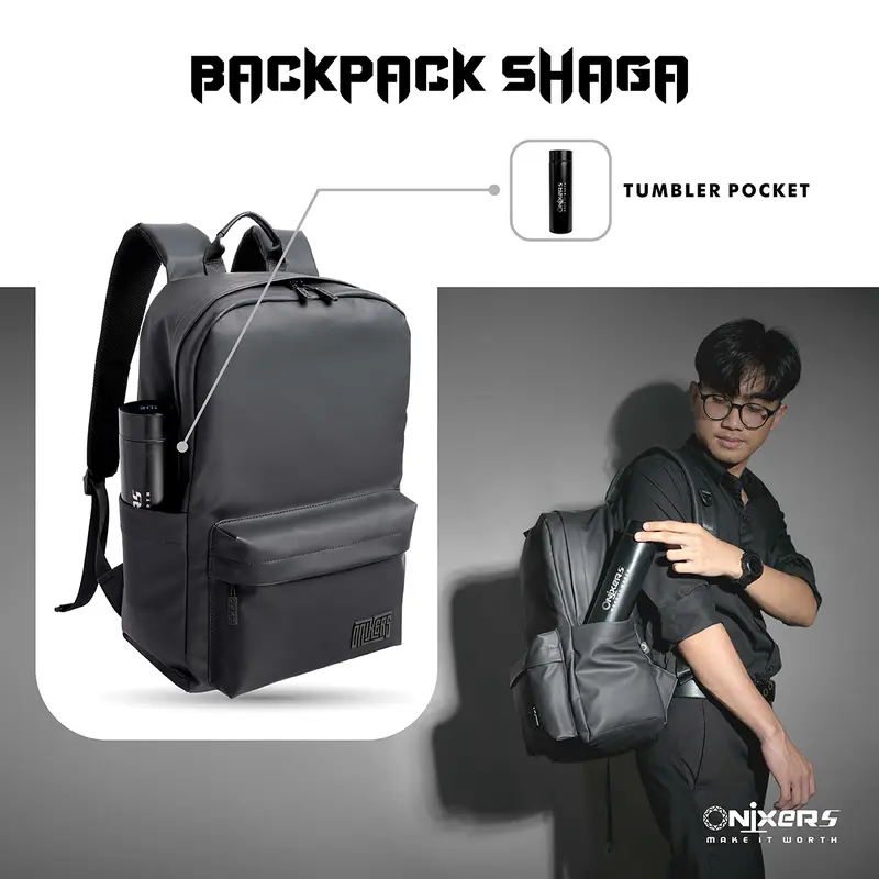 ONIXERS I Backpack SHAGA I Tas Laptop Ransel Pria I Dapper Bag Pria Wanita Anti Air Waterproof Premium I Backpack Sekolah Kantor Kerja Outdoor 2