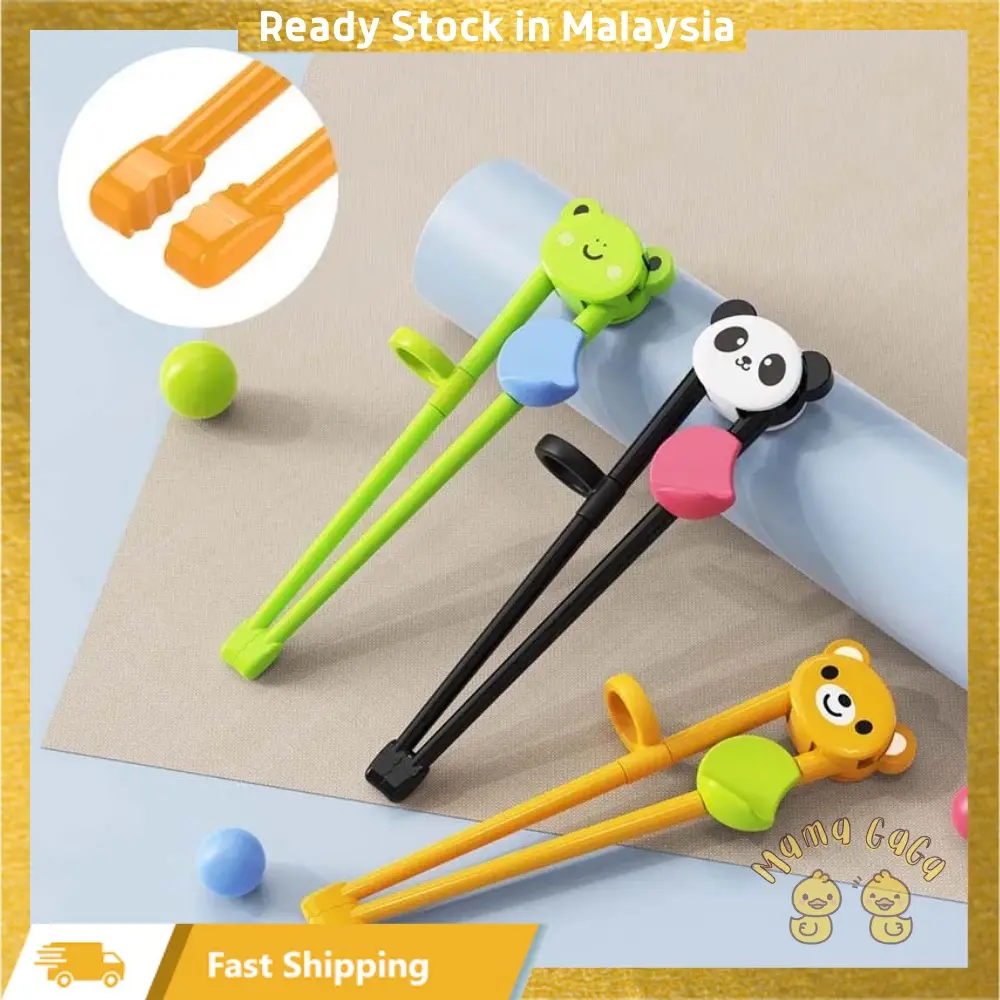 1Pair Cute Baby Children Kids Chopstick Learning Reusable Portable Toddler Correcting Training Chopstick Beginners Bayi Feeding Nursing Penyepit