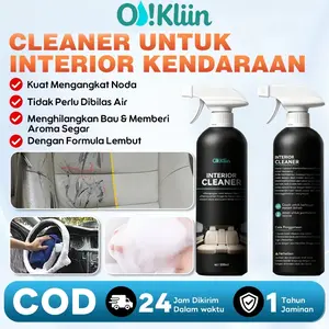 OKliin Pembersih Serba Guna, Semprot, Usap, Langsung Kinclong!  Untuk Mobil & Rumah Tangga. Aman untuk Jok Kulit & Semua Permukaan.  Dengan Formula Jerman & Ekstrak Alami. Wanginya Segar Alami, Tahan Lama.PembersihMobil  PerawatanInterior PengharumMobil