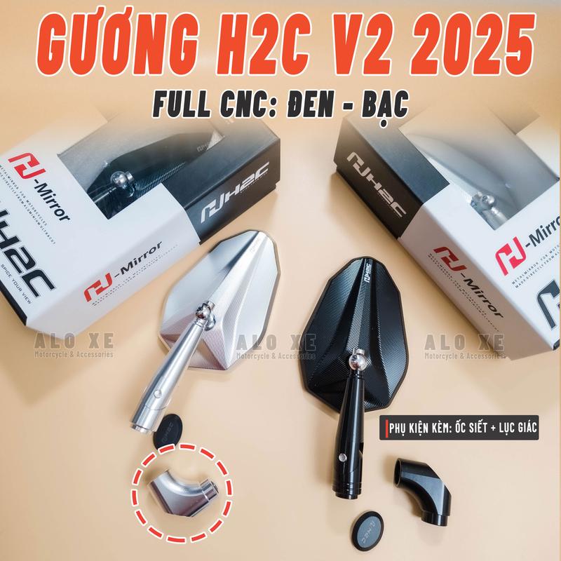 LOẠI XỊN Gương chiếu hậu H2C V2 2025 Full CNC sử dụng mọi loại xe Giá 1 cái Phụ Kiện Phụ Tùng đồ chơi