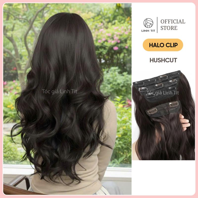 HALO CLIP - Xoăn Hushcut - Tóc cắt tầng 4 phím | Tóc giả Linh Tít