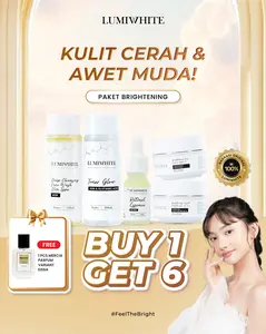 LUMIWHITE - Paket Brightening Lengkap - Toner-Facialwash-Serum-DayCream-NightCream‎(FREE 1 Eissa 30ml MERCIA)