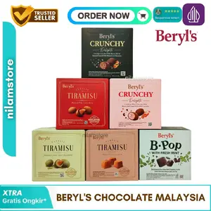 Beryl's Beryls Classic Tiramisu Almond Coklat White Green Tea 65g Camilan Manis Snack Cokelat Berkualitas BPOM RI Chocolate Food Cemilan Susu Brown