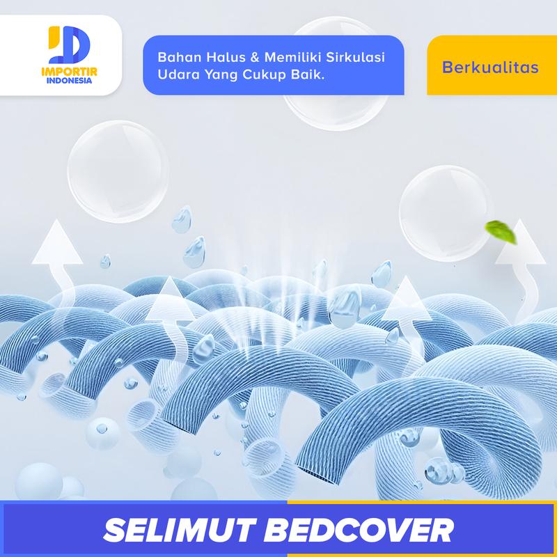 Product Introduction of IMPORTIR - Bedcover Katun Linen Lembut dan Halus Ukuran 160x200cm 16