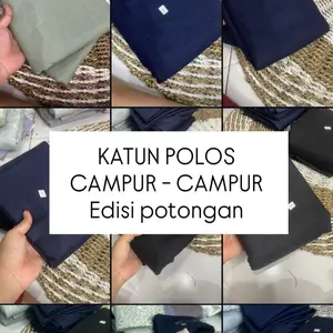 Katun polos potongan campur bahan katun polos