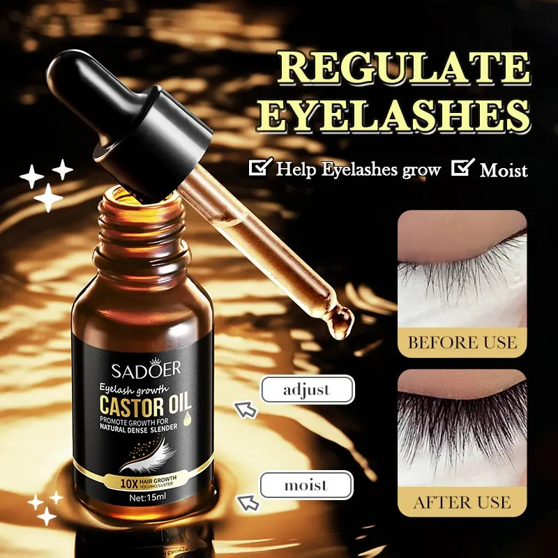 Serum Penebal Bulu Mata Serum Penumbuh Bulu Mata dan Alis Pure Castor Oil Pemanjang Bulu Mata Cepat Penebal Pemanjang Bulu Mata dan Alis Bulu Mata 7 Hari Eyelash Eyebrow Natural Serum 15ML 8