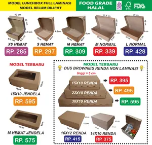 LUNCH BOX PAPER KOTAK MAKAN / DUS KRAFT COKLAT TAKEAWAY / DUS NASI / KOTAK NASI KRAFT COKLAT BROWN PAPER