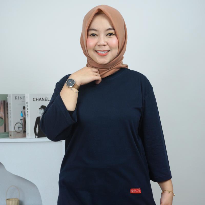 QUTBY - Kaos Polos Wanita Jumbo Katun Combed Premium 24s 9