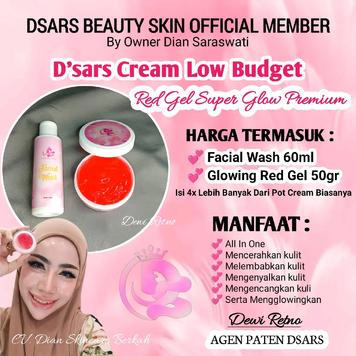 Cream Low Budget Dsars (Red Gel Super Glow Premium Dsars)