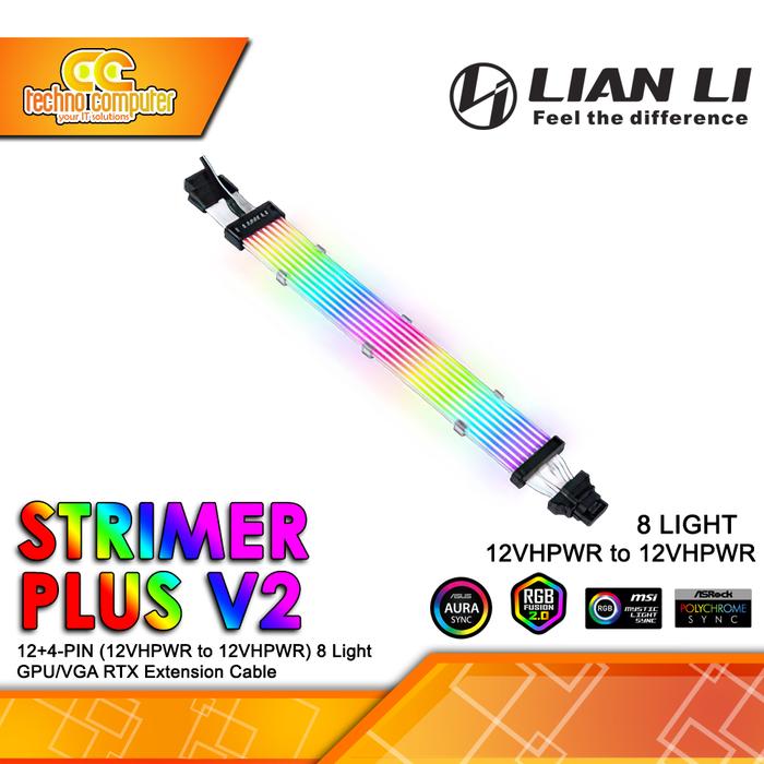 Gambar LIAN LI STRIMER PLUS V2 12+4 PIN 12VHPWR 8 Light - VGA Extension Cable dari Techno Computer Bali Kota Denpasar Tokopedia