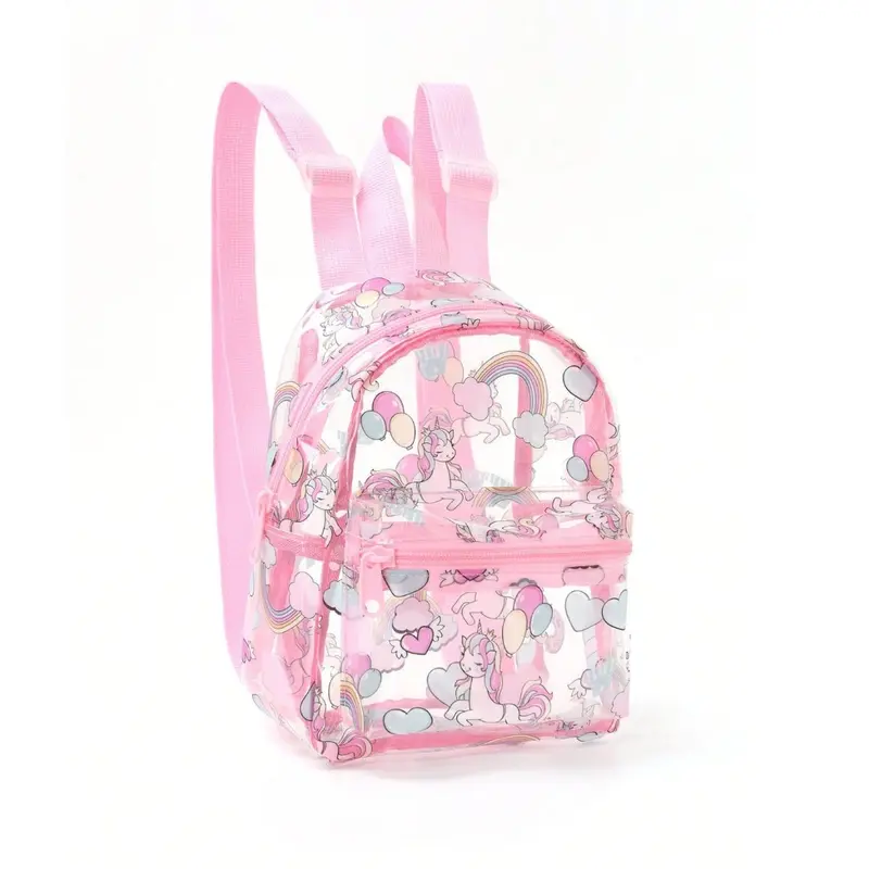 Tas Anak Perempuan Mika Unicorn Rainbow PVC Anti Air Backpack Fashion Ransel 5